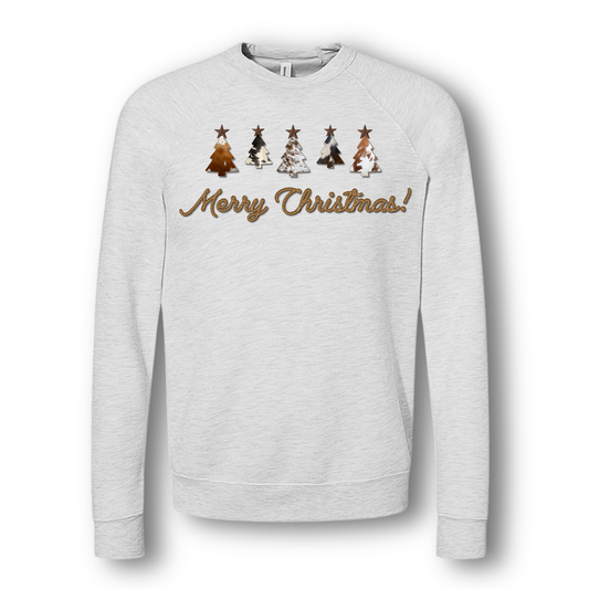 Cowhide Merry Christmas Crewneck