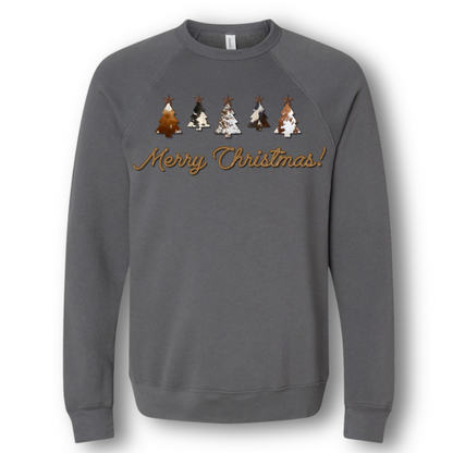 Cowhide Merry Christmas Crewneck