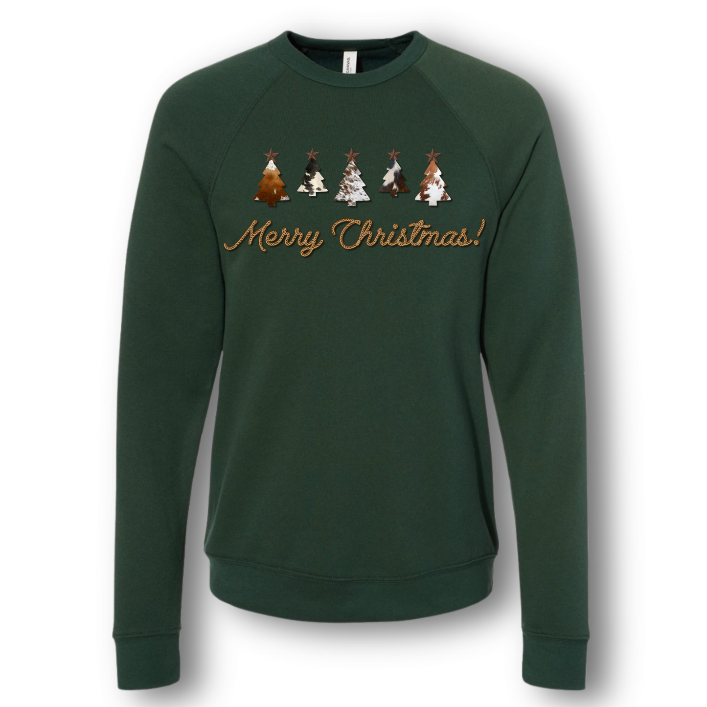 Cowhide Merry Christmas Crewneck