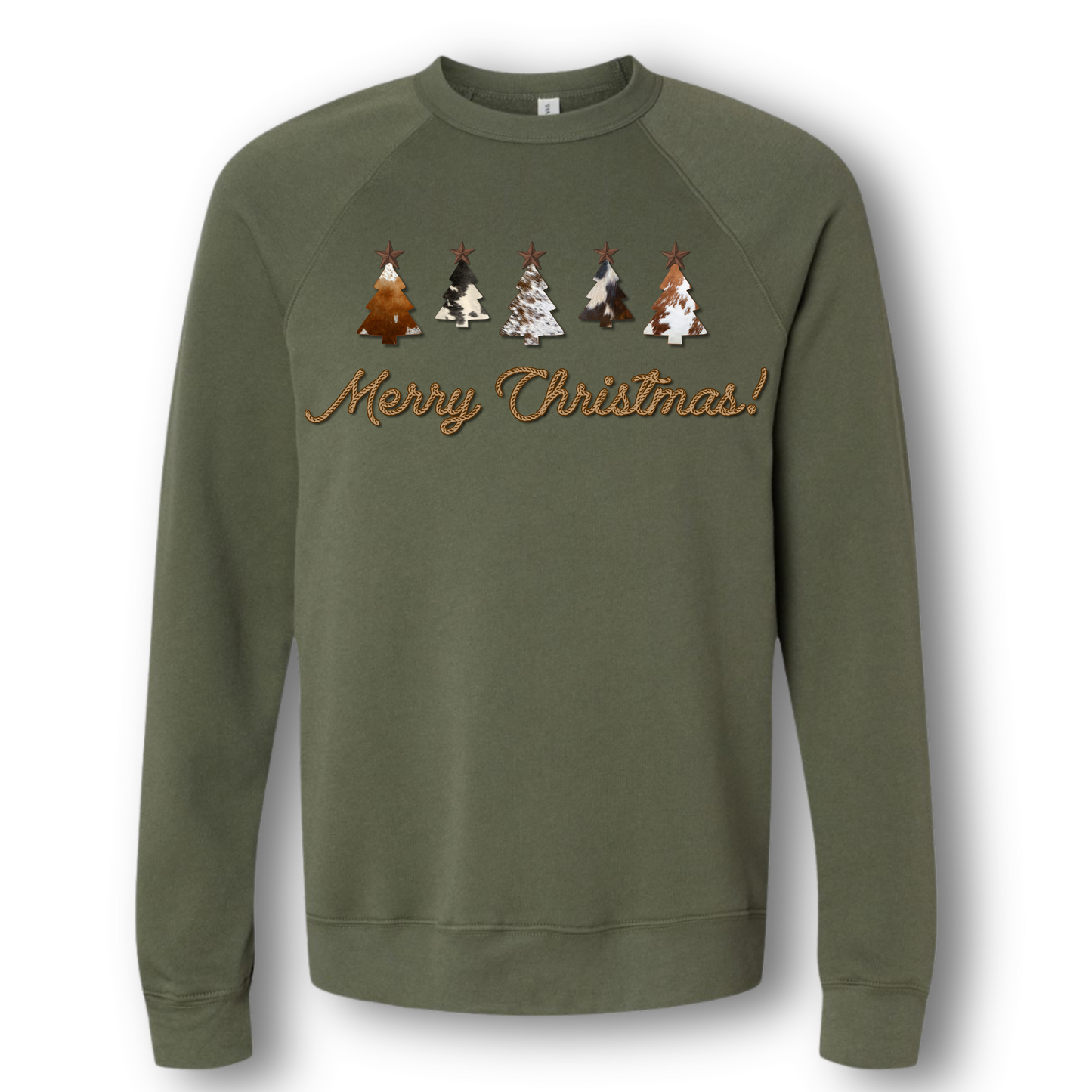 Cowhide Merry Christmas Crewneck