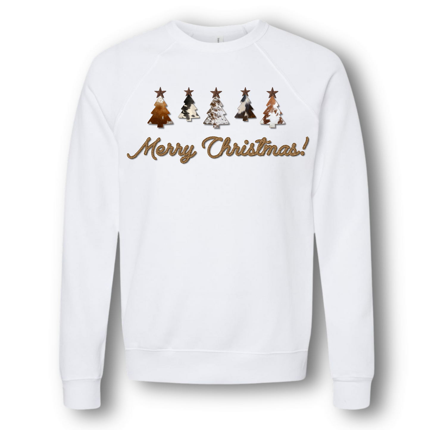 Cowhide Merry Christmas Crewneck