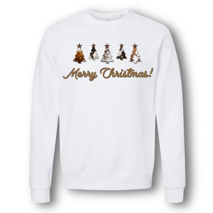 Cowhide Merry Christmas Crewneck